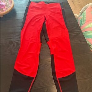 Under Armour Red and Black Compression Leggings